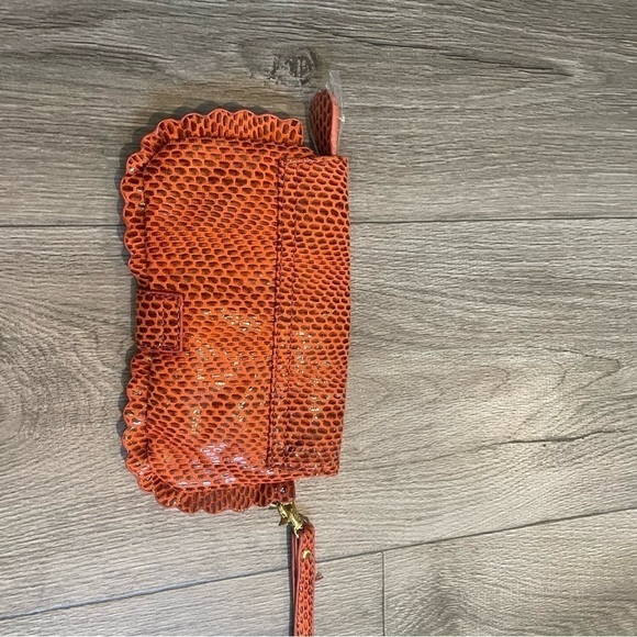 Orange Boho style wristlet Size 8X5 - Picture 3 of 6